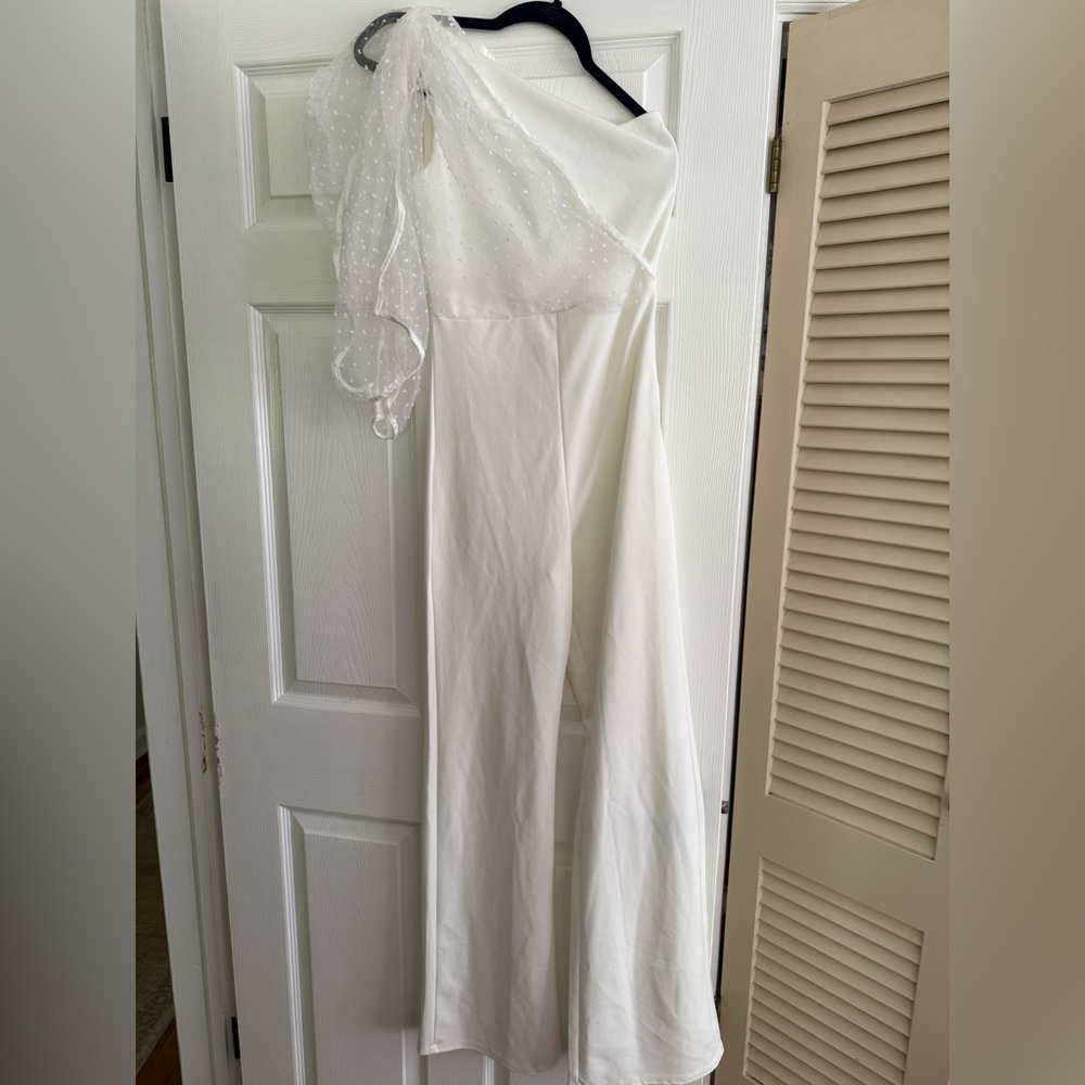 Missguided White One-Shoulder Jumpsuit